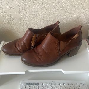 Pikolinos Brown Leather Zipper Ankle Bootie Size 40